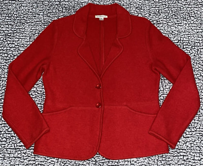 Vintage Pendleton Plus Women's Blazer Red Size Medium M 100% Lambs Wool