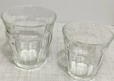 Lot Of 2 ~DurAlex Picardie Clear Glass France ~8 Oz and 6 Oz ~MCM Used