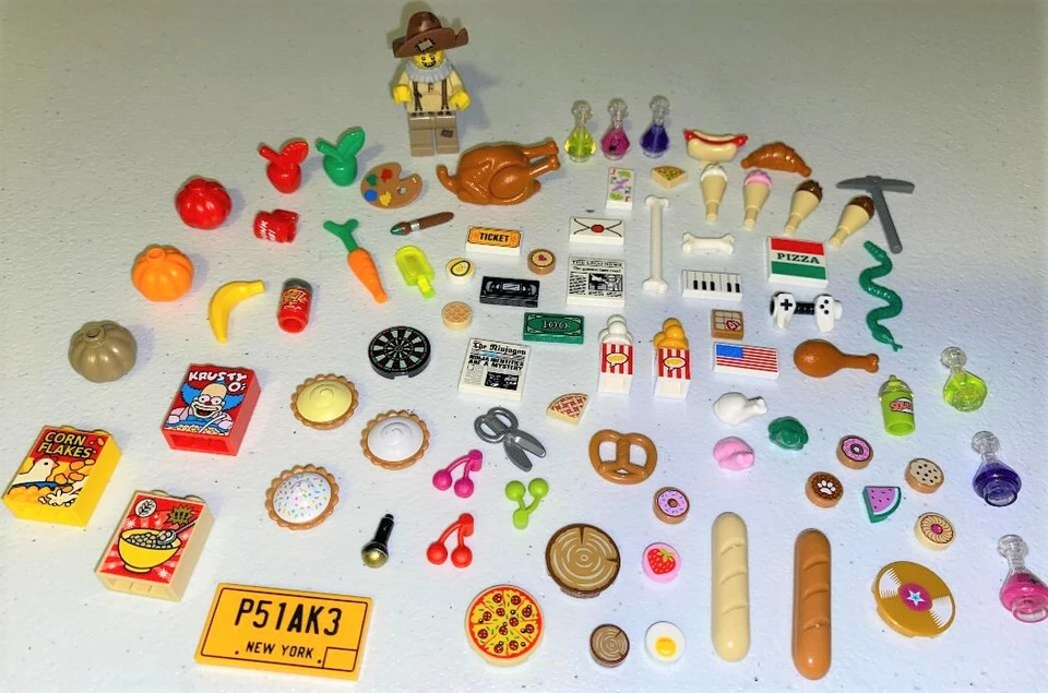 Lego Accesorios TÚ ELIGES Comida Fruta Pizza Cereal Soda Pastel Juguetes Artículos Raros NUEVO Foto 2 de 2