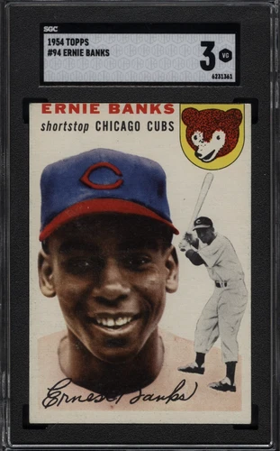 1954 Topps #94 ERNIE BANKS ROOKIE Chicago Cubs SGC VG 3+ No Creases Looks Nicer!