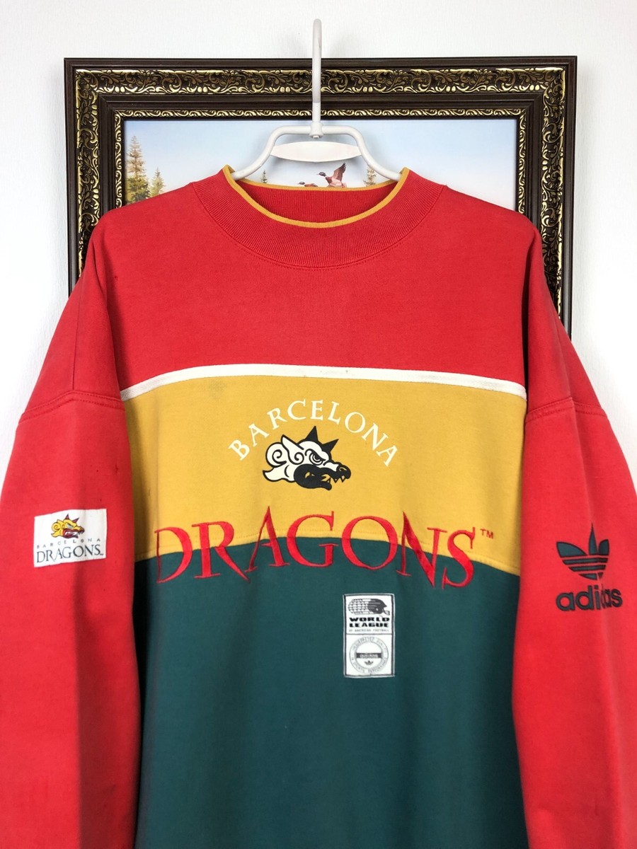 Vintage 90's Adidas Barcelona Dragons NFL Football Sweatshirt