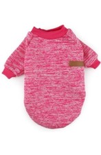Idepet Pet Cat Dog Sweater,Fleece Pet Coat (Pink&Grey /Size XS)