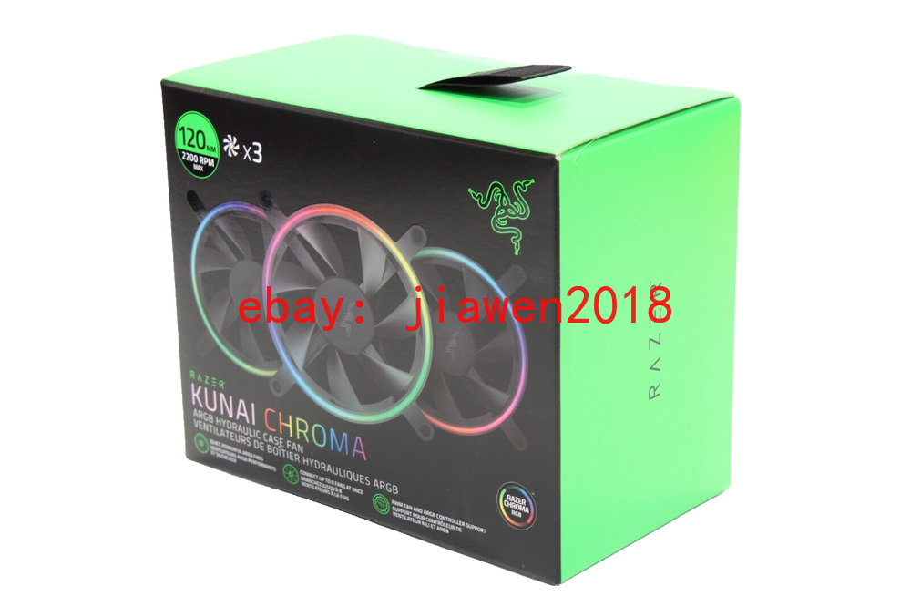 Razer Kunai Chroma 120mm 2200RPM Max ARGB and PWM Hydraulic Razer Kunai Chroma 120mm 2200RPM Max ARGB and PWM Hydraulic