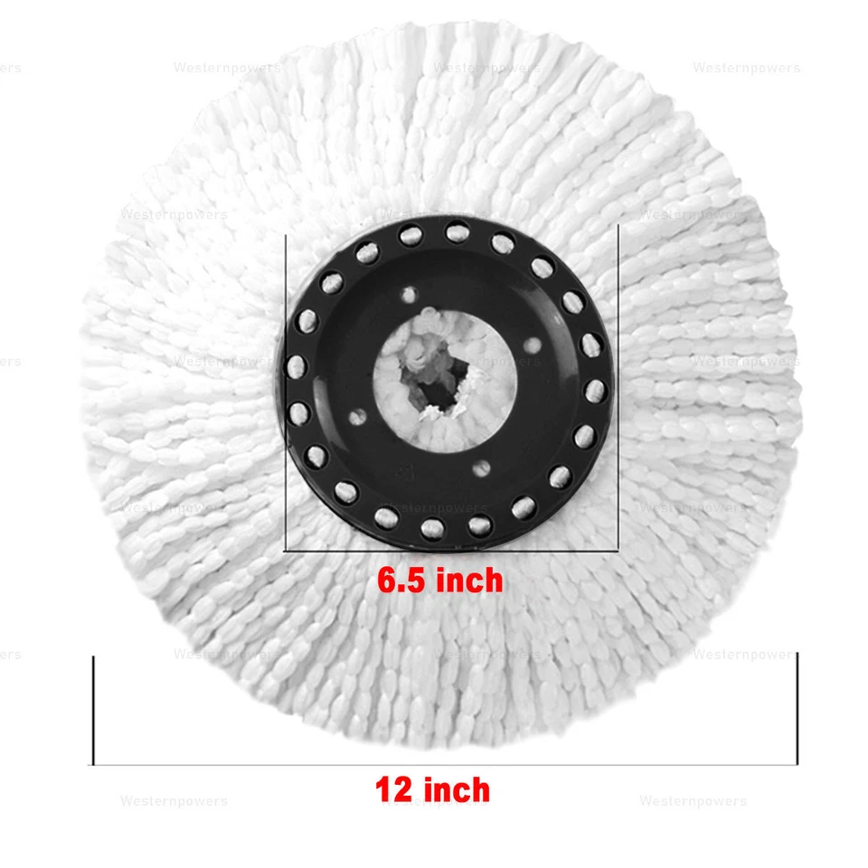 Paquete de 6 cabezales de fregona de microfibra de repuesto para fregona giratoria de fácil limpieza Foto 2 de 4