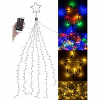 Lunartec Christbaum-ÜBerwurf-Lichterkette, 180 Rgbw-Leds, Bluetooth & App, IP44