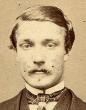 MAN WITH MUSTACHE AND PLAID TIE. CDV.  FRANCE.