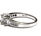 14k white gold .97ct 3 stone princess diamond engagement ring band 3.9g estate — photo 4
