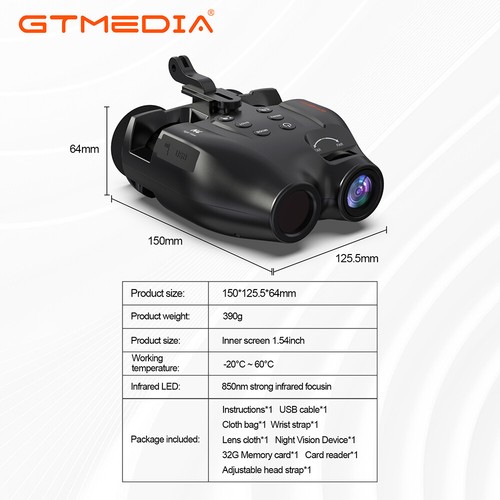 HD Night Vision Goggles 850nm Infrared 3D Binoculars 5x Zoom Free Fast Shipping - Picture 21 of 21