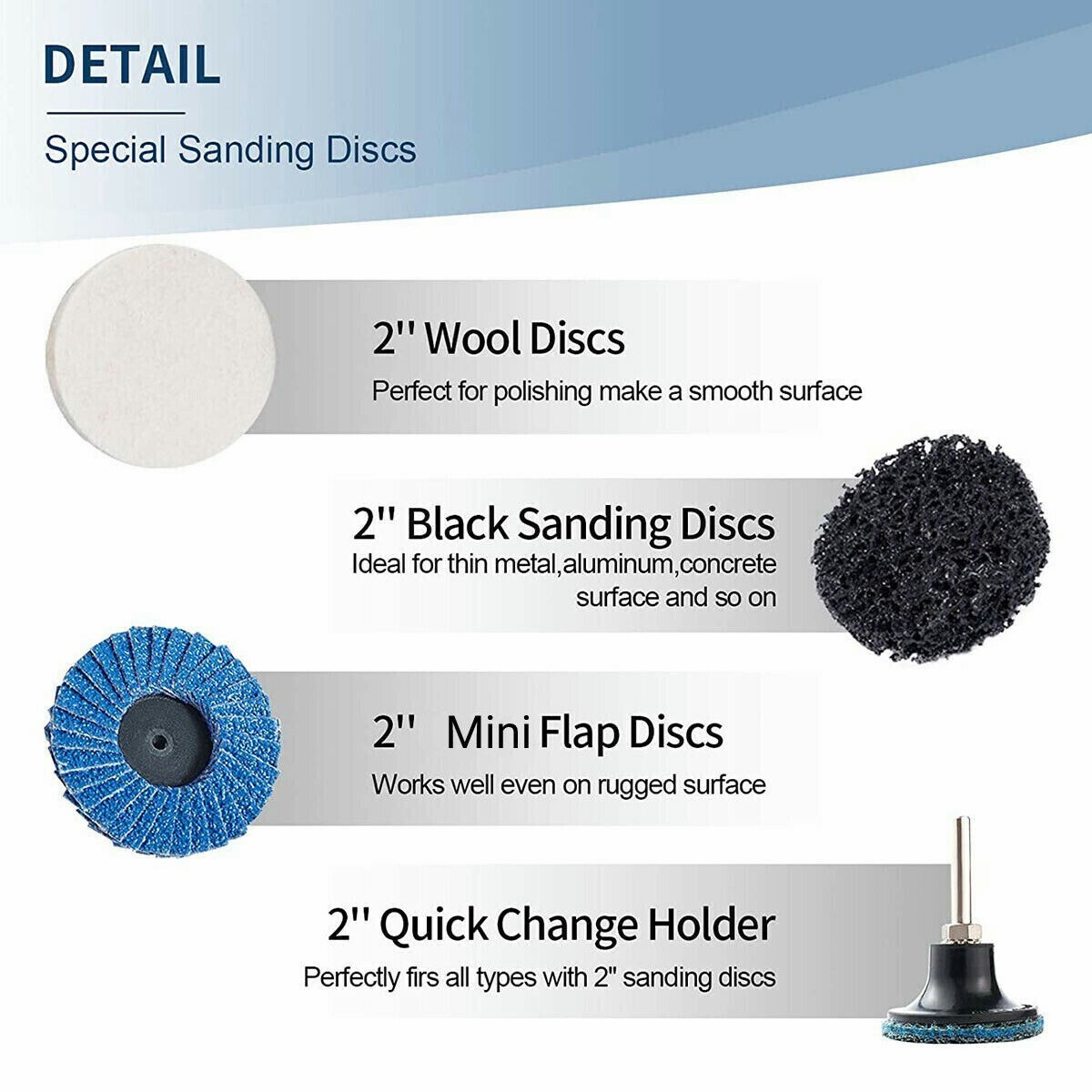 71PCS 2" Roll Lock Sanding Discs Set + 1/4 Holder Die Grinder Pads