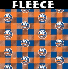 NHL New York Islanders Buffalo Plaid Fleece Fabric by the Yard
