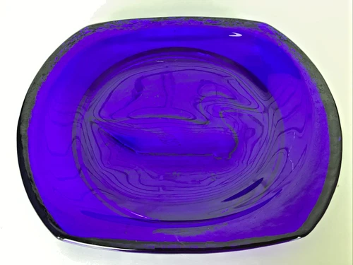 Vintage Blenko Cobalt Blue Heavy Art Glass Pintail Drake Duck Decoy Trinket Dish