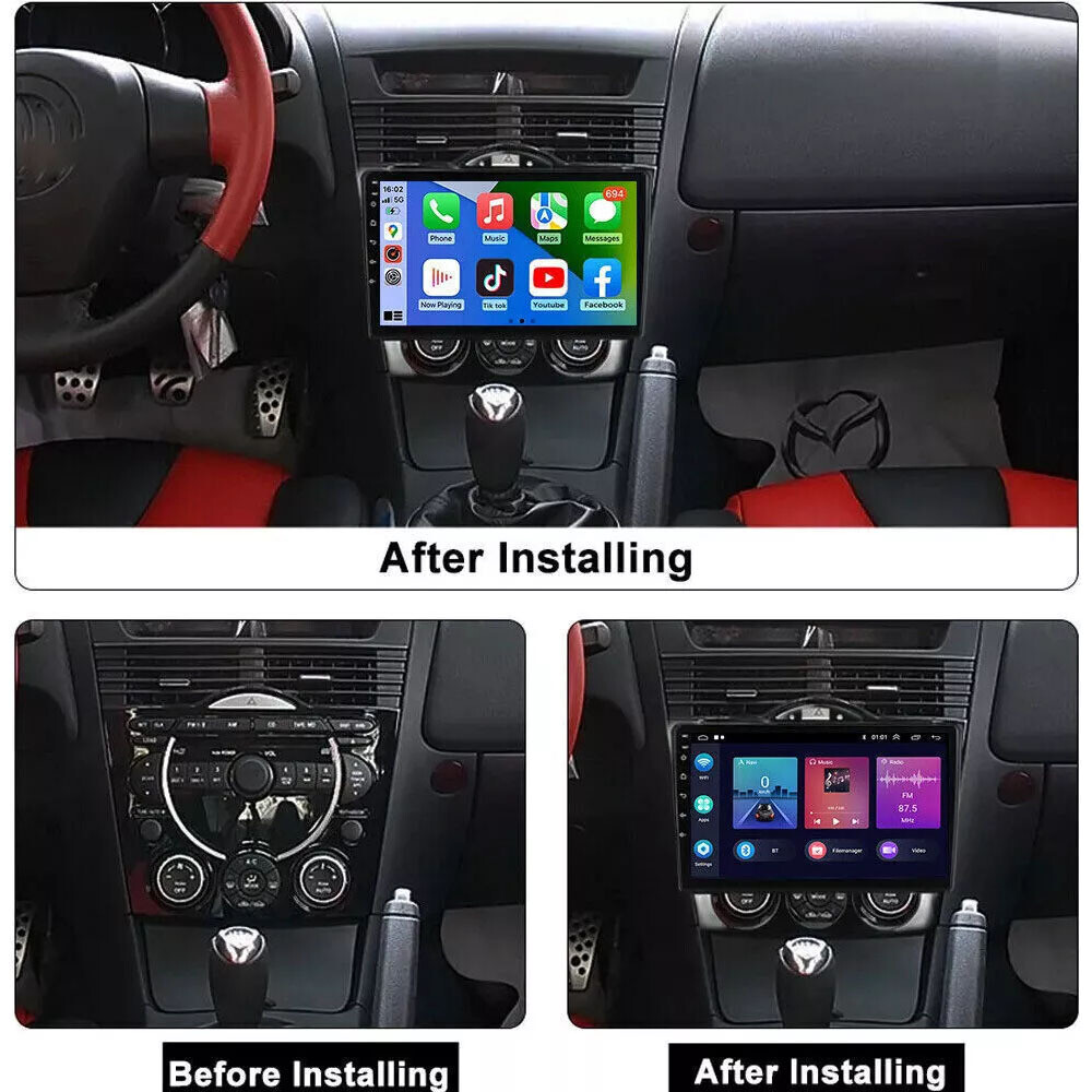 For Mazda RX-8 2003-2008 Apple CarPlay Car Radio Stereo GPS Navi