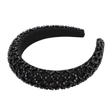 1PC Rhinestone Headband for Women Girls Non Slip Head Bands Fashion Black