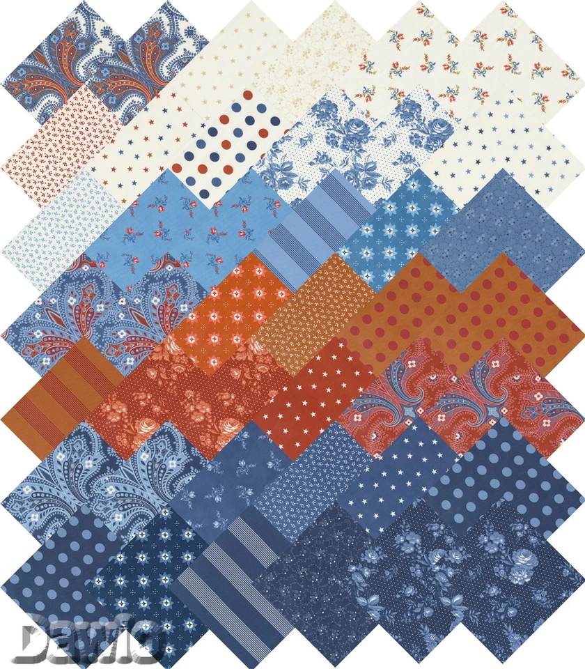 Charm Pack "Sunrise Side"  traditionell Patchwork Stoff Moda, 42 Scraps à 12,7cm - Bild 3 von 3