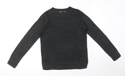 Marks and Spencer Damen Pullover Grau Rundhalsausschnitt Acrylmischung Größe 8