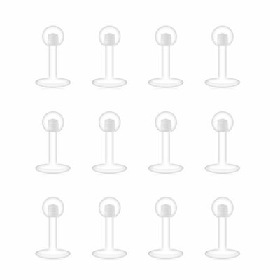 40-Piece Clear Acrylic Retainer Set For Nose Rings, Earrings, Lip & Eyebrow Jewelry