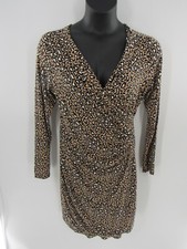 Banana Republic Sheath Dress Women's Leopard Animal Long Sleeve Knee Size Large