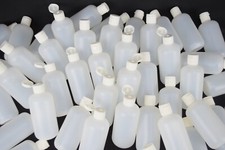 Classic Container 8oz Boston Round 24/410 Natural With Flip Top Lid Lot of 100