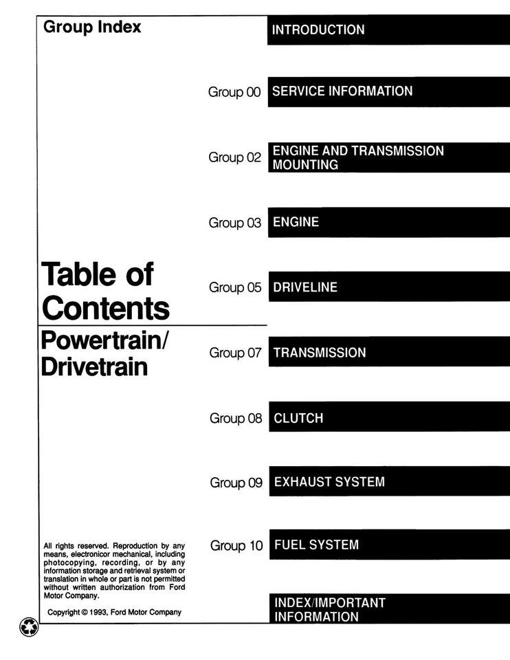 1994 Ford F-150, F-250, F-350, F-Super Duty, Bronco & Econoline Service Manual - Image 3 of 4