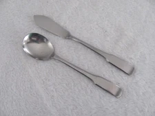 Continental CSS14 Fiddle Shape-Stainless Japan- Butter Knife & 6" Sugar Spoon