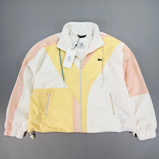 Lacoste Live Womens Jacket White 44 Large Windbreaker Woven Colour Block