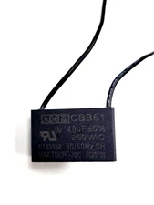 Ceiling Fan Capacitor (1) - 4 mfd 4 uf - 250V  - Wire Cable 50/60HZ 4uf