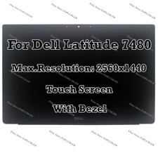 Dell Latitude 14 7480 14" QHD 2560x1440 LED LCD Touch Screen Digitizer Assembly