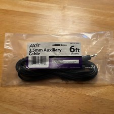 AXIS 3.5mm Auxiliary AUX Cable 6FT PET13-1022 Black 1.83m Audio Male to Male