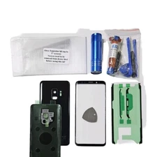 Screen Repair Kit Compatible Galaxy S9 Front Back Glass Cover Replacement Black