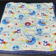 Disney Mickey Mouse Blue Dream Big Baby Blanket Wish Upon a Star Sherpa Lovey