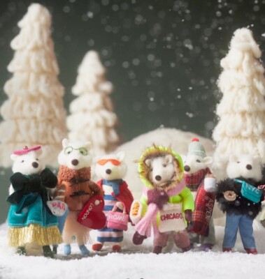 NEW ANTHROPOLOGIE ORNAMENT ASPEN SKI TRAVEL FOX HANDMADE FELT