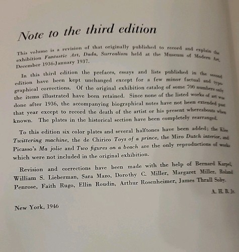 Fantastic Art Dada Surrealism, Museum of Modern Art -Revised 3rd Edition 1946 - Picture 5 of 5