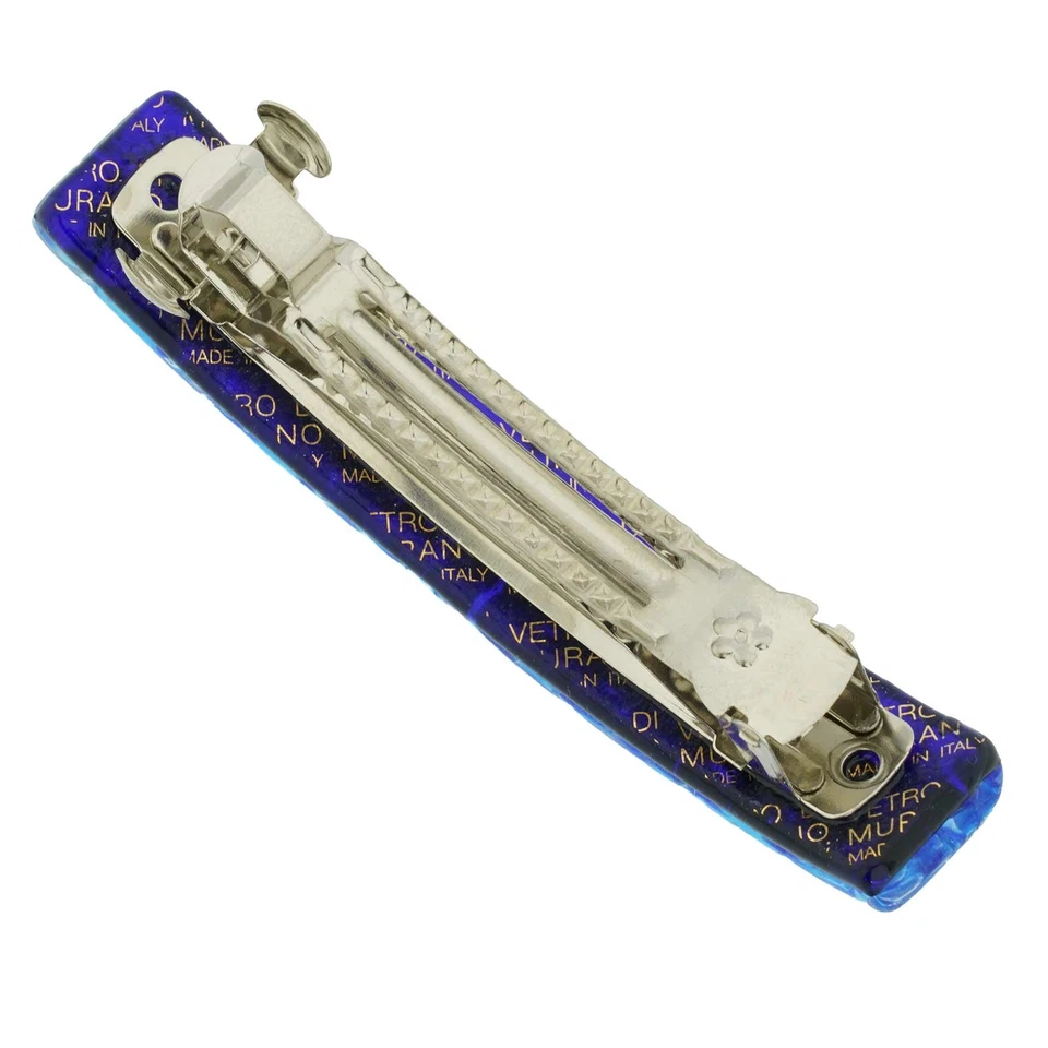 Clip de pelo GlassOfVenice cristal de Murano reflejos venecianos - azul aguamarina Foto 3 de 4