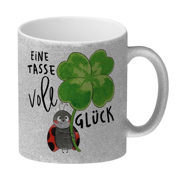 MarienkäFer Glitzer-Kaffeebecher Mit Spruch Eine Tasse Voll GlüCk-image