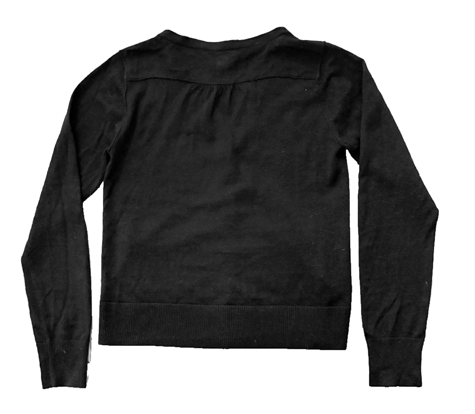 SUÉTER CÁRDIGAN BONPOINT NEGRO LANA FRONTAL A PRESIÓN, NIÑA 8 Foto 3 de 4