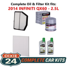 2014 INFINITI QX60 2.5L Complete Air, Oil & Cabin Filter Kit (0W-20)