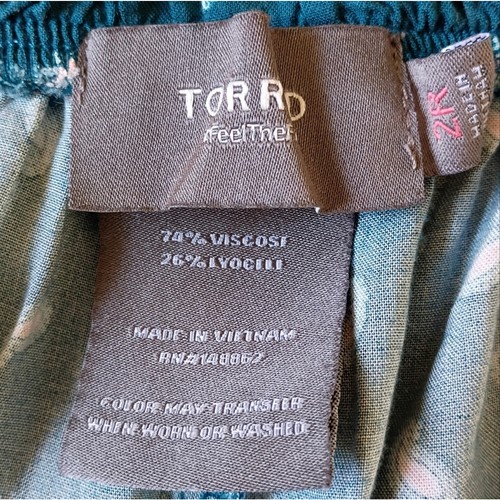 Torrid Hose Größe 2X türkis Paisley weites Bein Freizeit Pull-Up leicht Bohemian - Bild 7 von 12