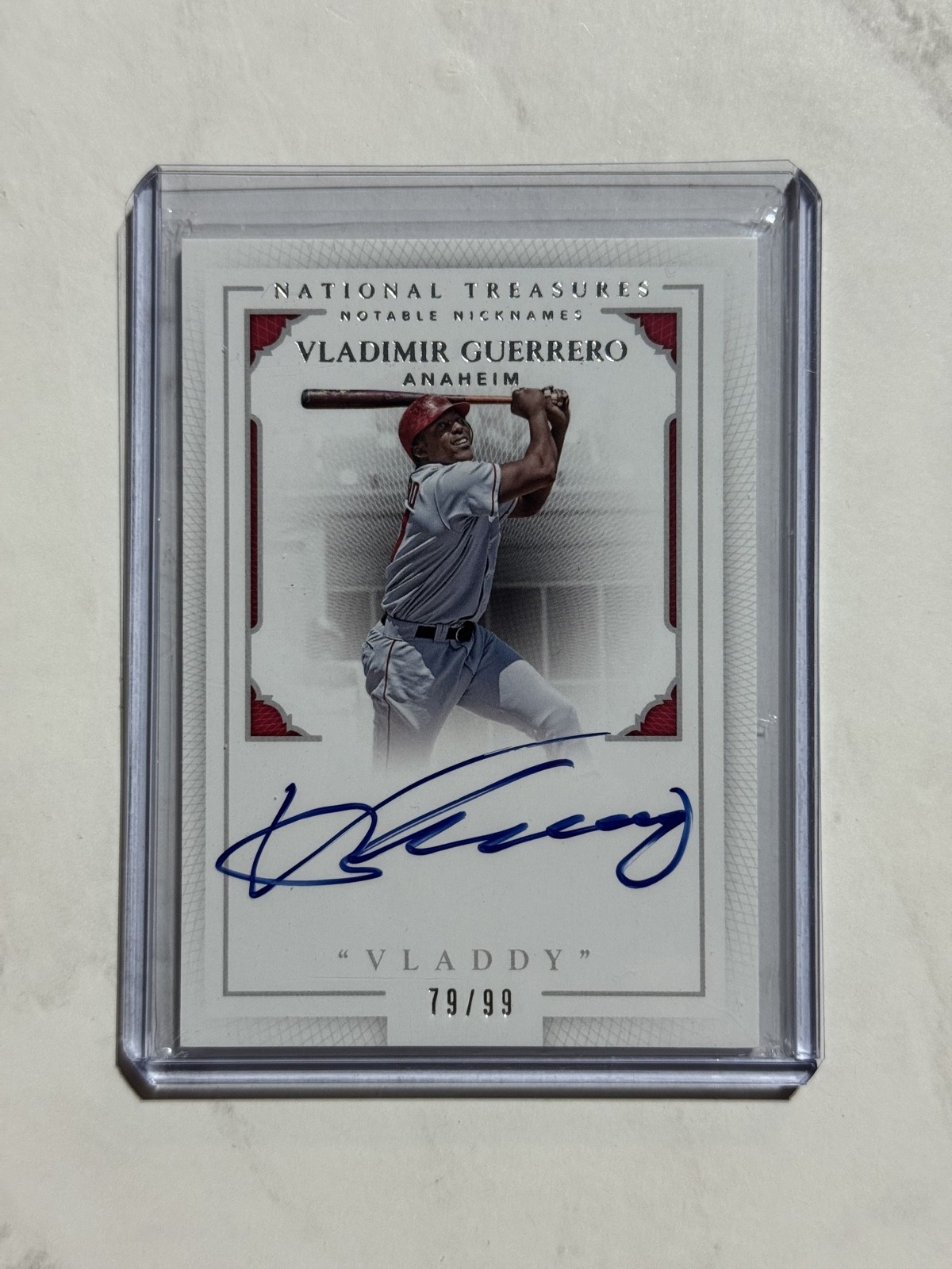 2016 Panini National Treasures Notable Nicknames Vladimir Guerrero Auto /99