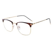 Shiratori Vintage Retro Half Frame Horn Rimmed Optics 43mm One Size, Brown