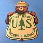 Vintage Smokey Bear Porcelain Sign - Forest Service Advertisement Prevent Sign