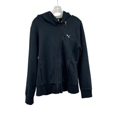 Puma Womens Asymmetric Full Zip Hoodie Jacket Navy/Multi Size Medium Pockets