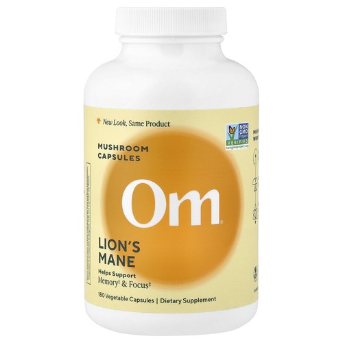 Lion's Mane Mushroom Capsules, 180 Vegetable Capsules (666 mg per Capsule)