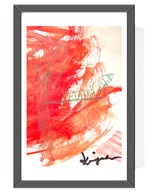 GUAJARDO Original Contemporary Expressionism Caterpillar 9X5 Paper Signed Art