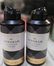 2 PACK- Bath  Body Works GINGHAM LEGEND Deodorizing Body Spray for Men