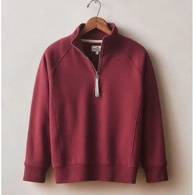 NEW American Giant Womens Midweight Half Zip Sweatshirt Medium Red Burgundy USA