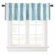 Valance for Windows Blue Stripes Curtains Valances 54"W x 18"L Pack of 1 Teal