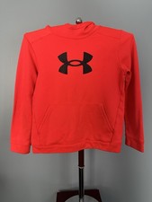 Under Armour UA Boy's L Fleece Big Logo Hoodie Red Youth Large YLG 