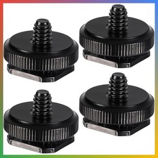 4 Pack 1/4 Inch Camera Adapter Screws Black Aluminum Hot Shoe Mount for DSLR