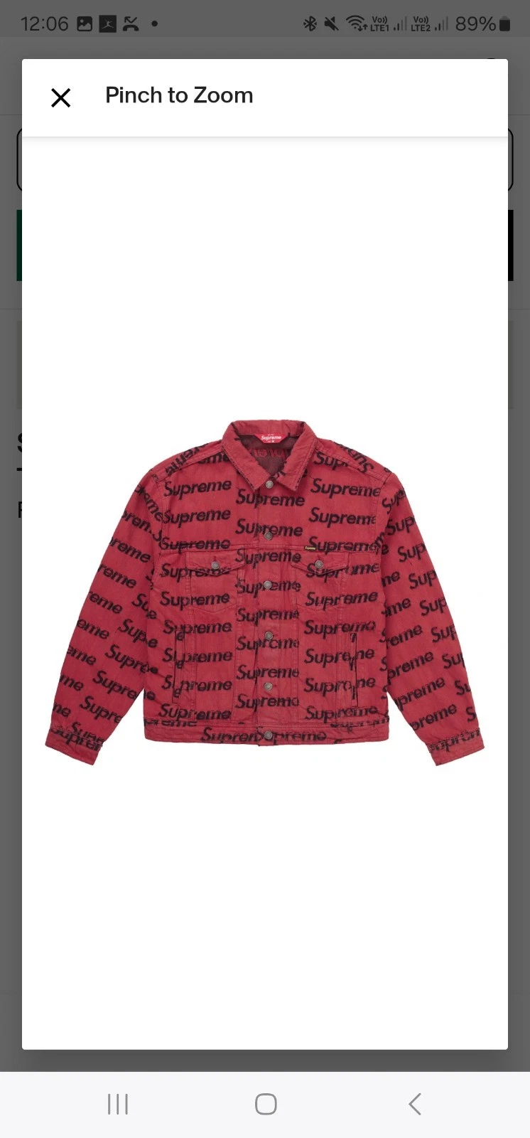 veste suprême logos effilés denim camionneur veste taille L
