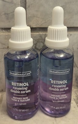 Global Beauty Care RETINOL RENEWING DOUBLE SERUM Tone Texture (Lot 2) 1.7 FL oz.